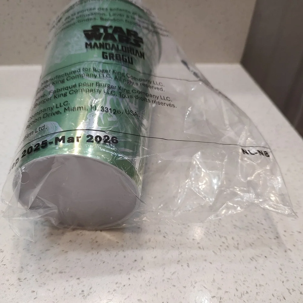 2026 Burger King Star Wars Mandalorian Grogu  Green Collectible Cup New Sealed